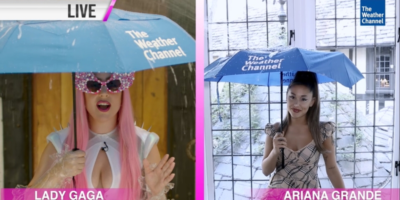 The Weather Channel is promoting Lady Gaga´s new single ¨Rain On Me¨